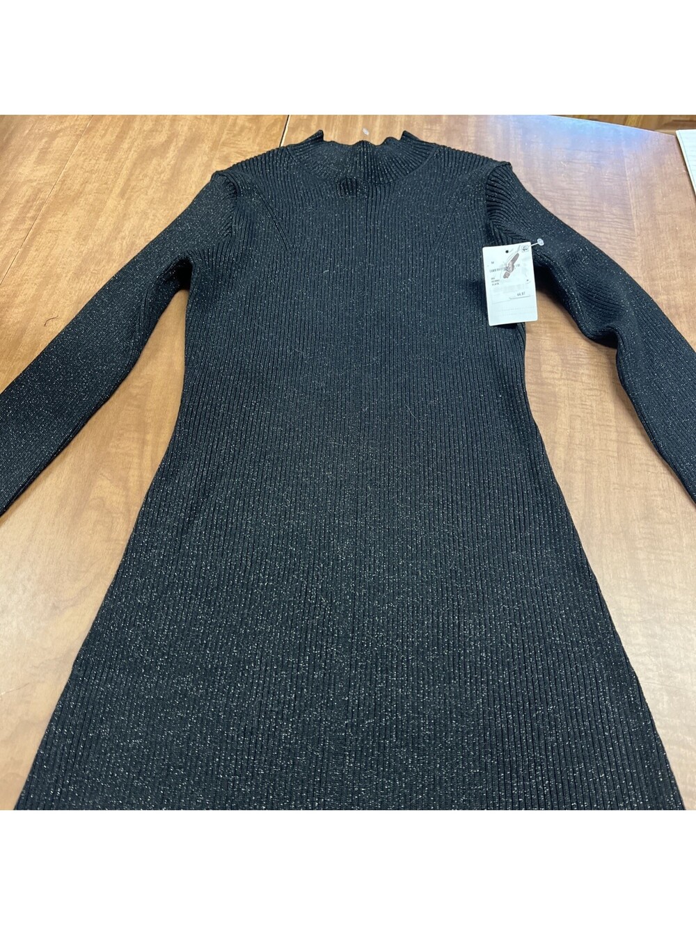 August Sky Black Sweater Dress Size M Sparkle